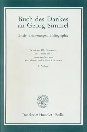 Gassen / Landmann |  Buch des Dankes an Georg Simmel. | eBook | Sack Fachmedien