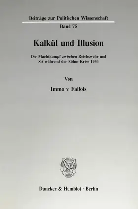 Fallois | Kalkül und Illusion. | E-Book | www2.sack.de