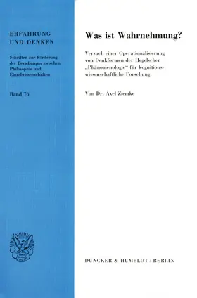 Ziemke |  Was ist Wahrnehmung? | eBook | Sack Fachmedien