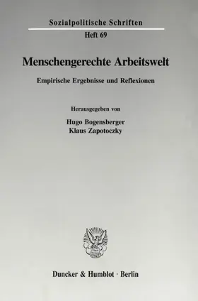 Bogensberger / Zapotoczky |  Menschengerechte Arbeitswelt. | eBook | Sack Fachmedien