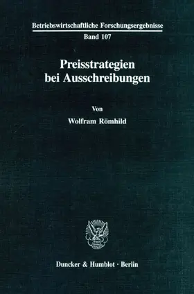 Römhild |  Preisstrategien bei Ausschreibungen. | eBook | Sack Fachmedien