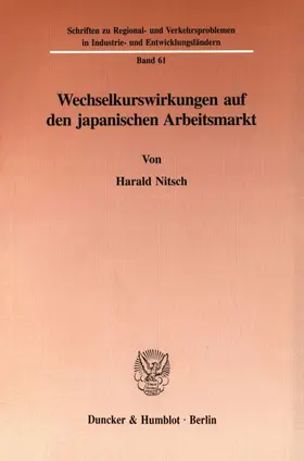 Nitsch |  Wechselkurswirkungen auf den japanischen Arbeitsmarkt. | eBook | Sack Fachmedien
