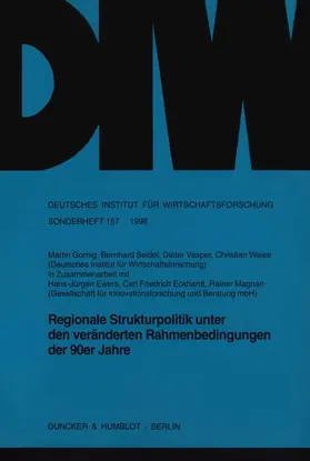 Gornig / Magnan / Seidel |  Regionale Strukturpolitik unter den veränderten Rahmenbedingungen der 90er Jahre. | eBook | Sack Fachmedien