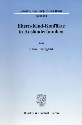 Ehringfeld |  Eltern-Kind-Konflikte in Ausländerfamilien. | eBook | Sack Fachmedien