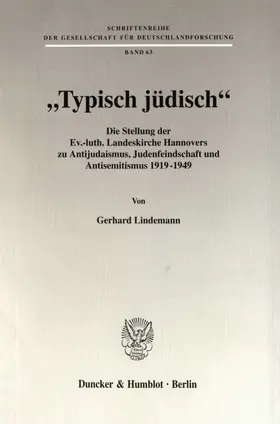 Lindemann |  "Typisch jüdisch". | eBook | Sack Fachmedien