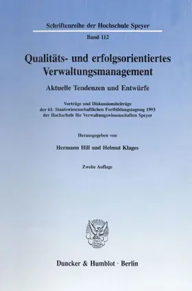 Hill / Klages |  Qualitäts- und erfolgsorientiertes Verwaltungsmanagement. | eBook | Sack Fachmedien