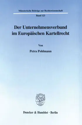 Pohlmann |  Der Unternehmensverbund im Europäischen Kartellrecht. | eBook | Sack Fachmedien