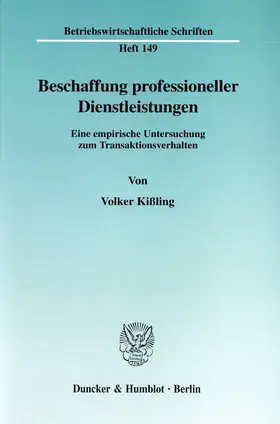 Kißling | Beschaffung professioneller Dienstleistungen | E-Book | sack.de