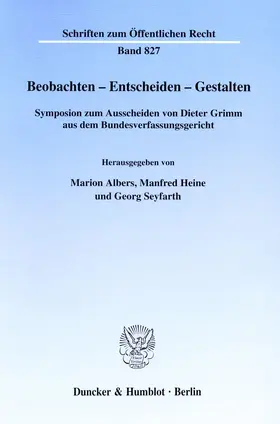 Albers / Seyfarth / Heine |  Beobachten - Entscheiden - Gestalten | eBook | Sack Fachmedien