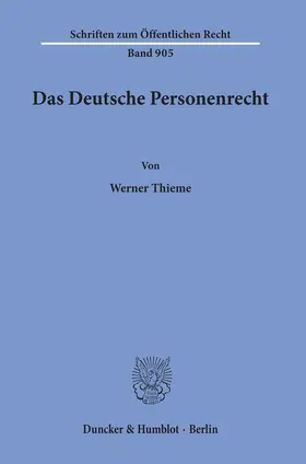 Thieme | Das Deutsche Personenrecht. | E-Book | sack.de