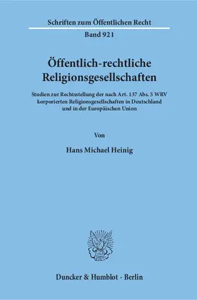 Heinig |  Öffentlich-rechtliche Religionsgesellschaften | eBook | Sack Fachmedien
