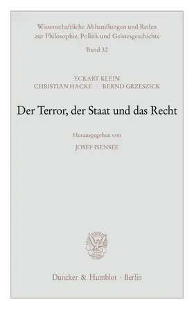 Klein / Grzeszick / Hacke |  Der Terror, der Staat und das Recht | eBook | Sack Fachmedien