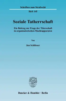 Schlösser |  Soziale Tatherrschaft | eBook | Sack Fachmedien