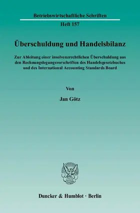 Götz |  Überschuldung und Handelsbilanz | eBook | Sack Fachmedien