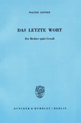 Leisner |  Das letzte Wort. | eBook | Sack Fachmedien