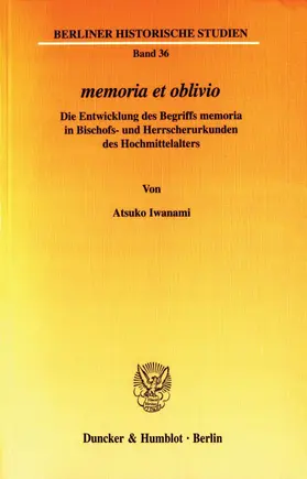Iwanami |  memoria et oblivio. | eBook | Sack Fachmedien