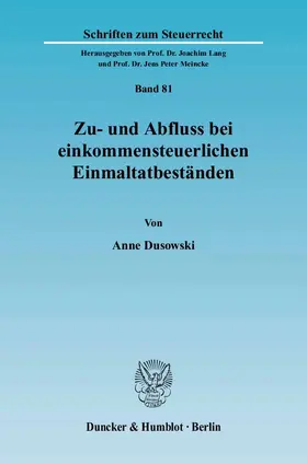 Dusowski |  Zu- und Abfluss bei einkommensteuerlichen Einmaltatbeständen | eBook | Sack Fachmedien