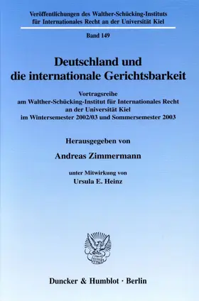 Zimmermann |  Deutschland und die internationale Gerichtsbarkeit. | eBook | Sack Fachmedien