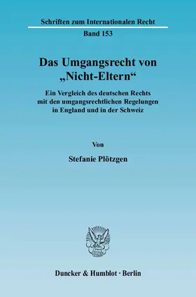 Plötzgen |  Das Umgangsrecht von "Nicht-Eltern". | eBook | Sack Fachmedien