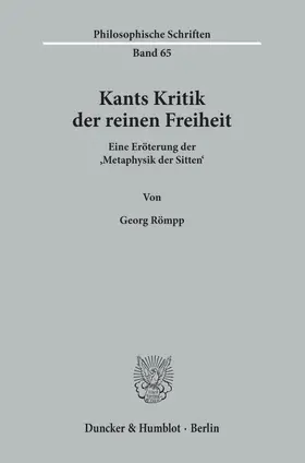 Römpp |  Kants Kritik der reinen Freiheit. | eBook | Sack Fachmedien