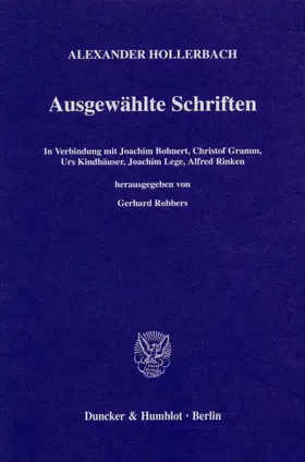 Robbers / Hollerbach / Rinken |  Ausgewählte Schriften. | eBook | Sack Fachmedien