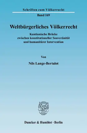 Lange-Bertalot |  Weltbürgerliches Völkerrecht. | eBook | Sack Fachmedien