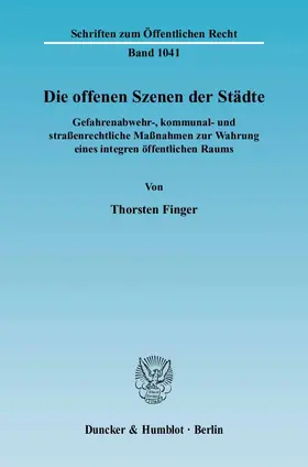 Finger |  Die offenen Szenen der Städte | eBook | Sack Fachmedien