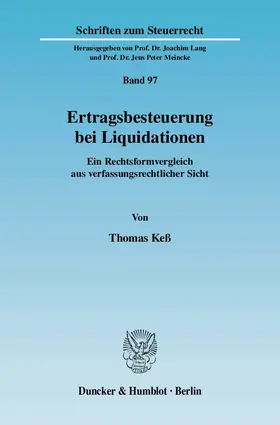 Keß |  Ertragsbesteuerung bei Liquidationen. | eBook | Sack Fachmedien