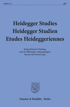 Emad / Schüßler / Herrmann |  Heidegger Studies - Heidegger Studien - Etudes Heideggeriennes. | eBook | Sack Fachmedien