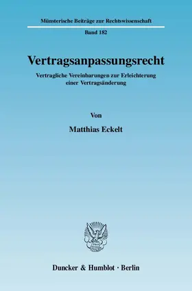 Eckelt |  Vertragsanpassungsrecht. | eBook | Sack Fachmedien