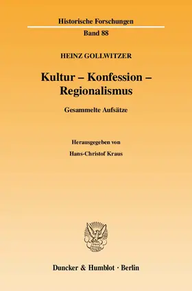 Gollwitzer / Kraus |  Kultur - Konfession - Regionalismus. | eBook | Sack Fachmedien