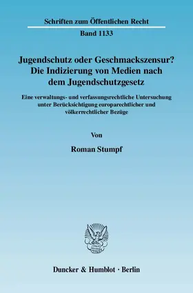 Stumpf | Jugendschutz oder Geschmackszensur? | E-Book | sack.de