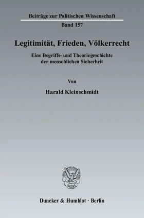 Kleinschmidt |  Legitimität, Frieden, Völkerrecht | eBook | Sack Fachmedien