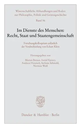 Breuer / Weiß / Epiney |  Im Dienste des Menschen: Recht, Staat und Staatengemeinschaft | eBook | Sack Fachmedien
