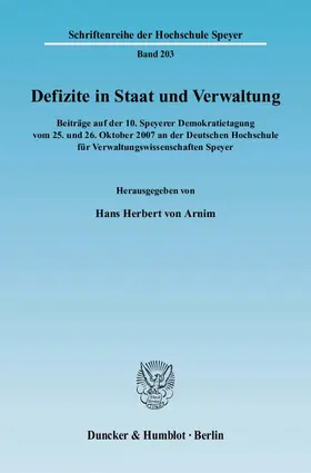 Arnim | Defizite in Staat und Verwaltung | E-Book | sack.de