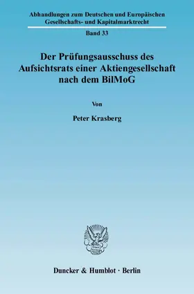 Krasberg |  Der Prüfungsausschuss des Aufsichtsrats einer Aktiengesellschaft nach dem BilMoG | eBook | Sack Fachmedien