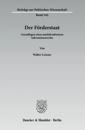 Leisner |  Der Förderstaat | eBook | Sack Fachmedien