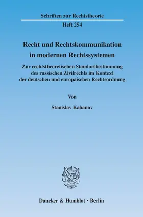 Kabanov |  Recht und Rechtskommunikation in modernen Rechtssystemen | eBook | Sack Fachmedien