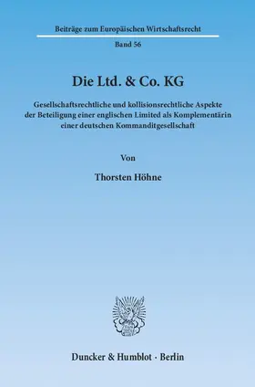 Höhne |  Die Ltd. & Co. KG | eBook | Sack Fachmedien