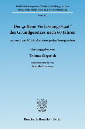 Giegerich |  Der "offene Verfassungsstaat" des Grundgesetzes nach 60 Jahren | eBook | Sack Fachmedien