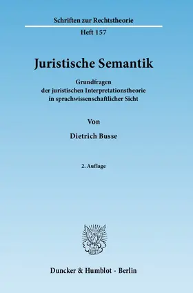 Busse |  Juristische Semantik | eBook | Sack Fachmedien