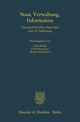 Mehde / Seckelmann / Ramsauer |  Staat, Verwaltung, Information | eBook | Sack Fachmedien