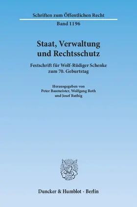 Ruthig / Roth / Baumeister |  Staat, Verwaltung und Rechtsschutz. | eBook | Sack Fachmedien