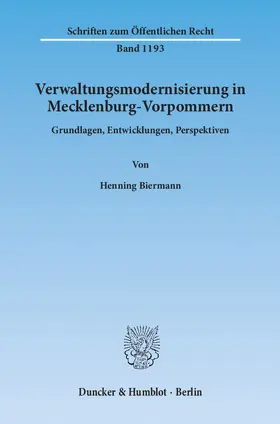 Biermann |  Verwaltungsmodernisierung in Mecklenburg-Vorpommern | eBook | Sack Fachmedien
