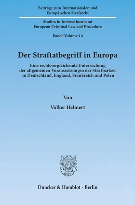 Helmert |  Der Straftatbegriff in Europa | eBook | Sack Fachmedien