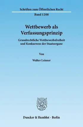 Leisner |  Wettbewerb als Verfassungsprinzip | eBook | Sack Fachmedien