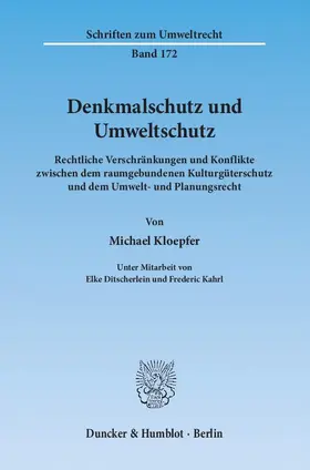 Kloepfer |  Denkmalschutz und Umweltschutz | eBook | Sack Fachmedien