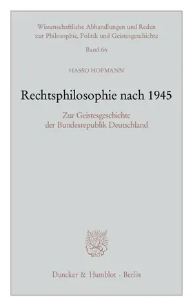 Hofmann |  Rechtsphilosophie nach 1945 | eBook | Sack Fachmedien