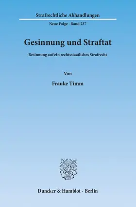 Timm |  Gesinnung und Straftat | eBook | Sack Fachmedien