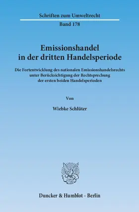 Schlüter |  Emissionshandel in der dritten Handelsperiode | eBook | Sack Fachmedien